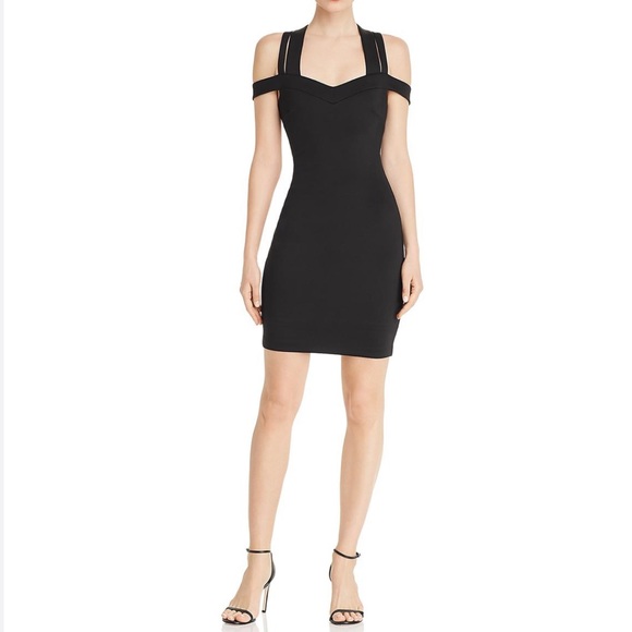 Guess Women’s Valorie Crisscross Bodycon Dress Jet Black Medium - Picture 2 of 10